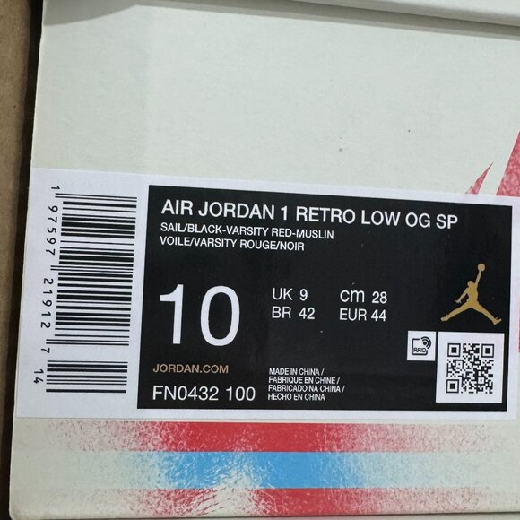 Jordan 1 Retro Low OG Trophy Room Rookie Card Away-FN0432-100-Men 10 - Picture 11 of 11